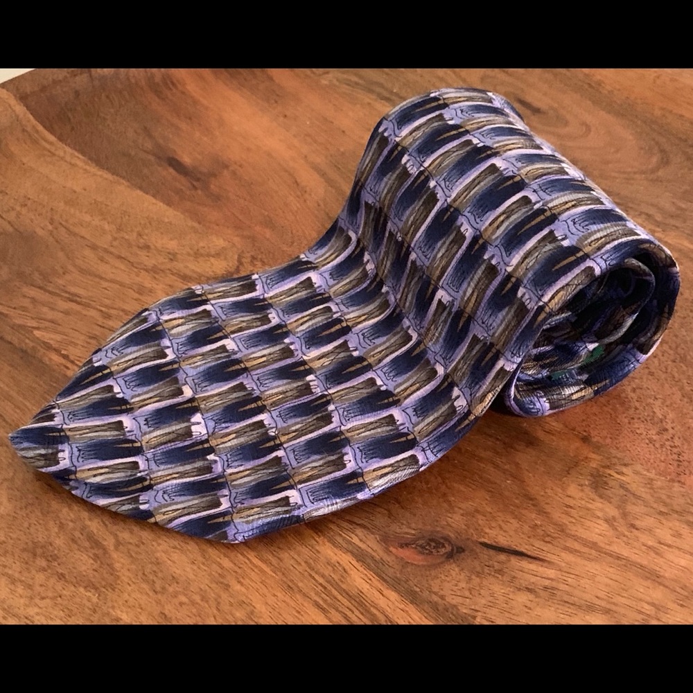 J. Garcia Blue and Green Neck Tie